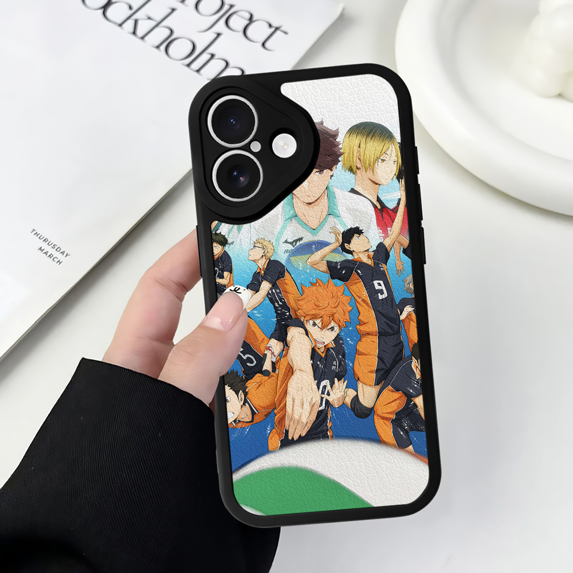 （画像用） ハイキュー!! Haikyu!! 【iPhone 16シリーズ対応】シリコンスマホケース（レザー調） 材質：シリコン